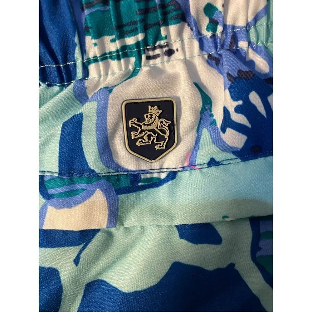 Nat Nast Men’s Hawaiian Print Blue & White Swimsuit.Trunks size  XXL